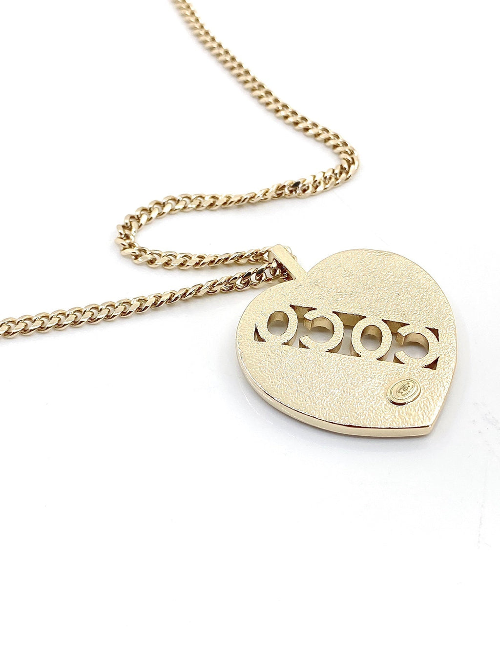 18K Chanel Heart Diamond Chain Necklace