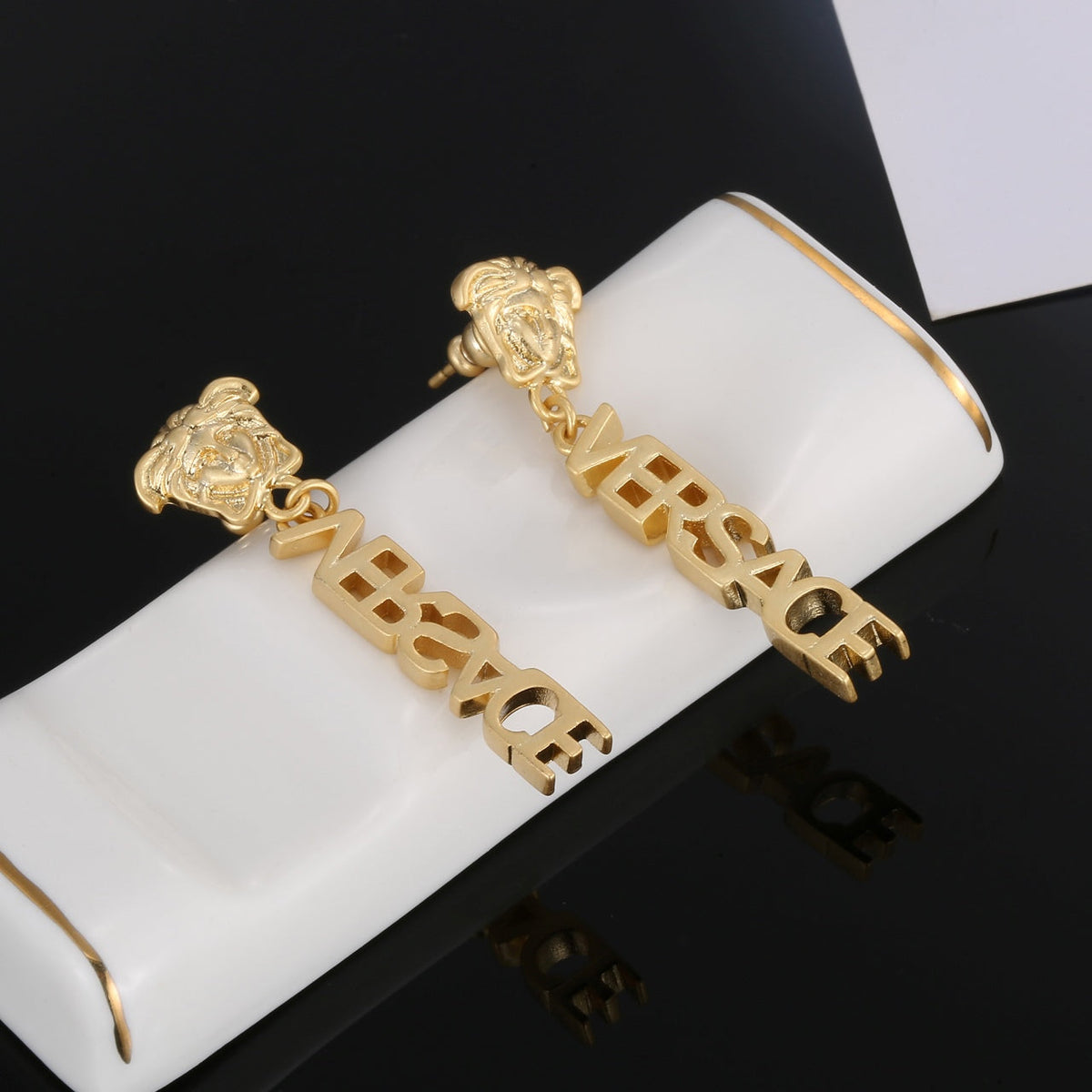 18K Versace Medusa Earrings