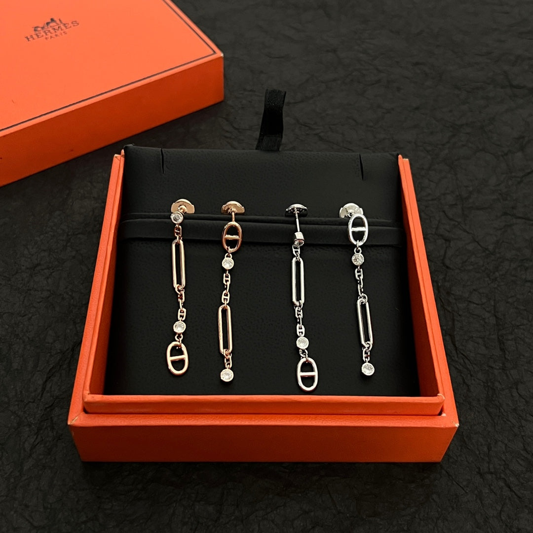 18K Chaine D'ancre Chaos Hermès Earrings