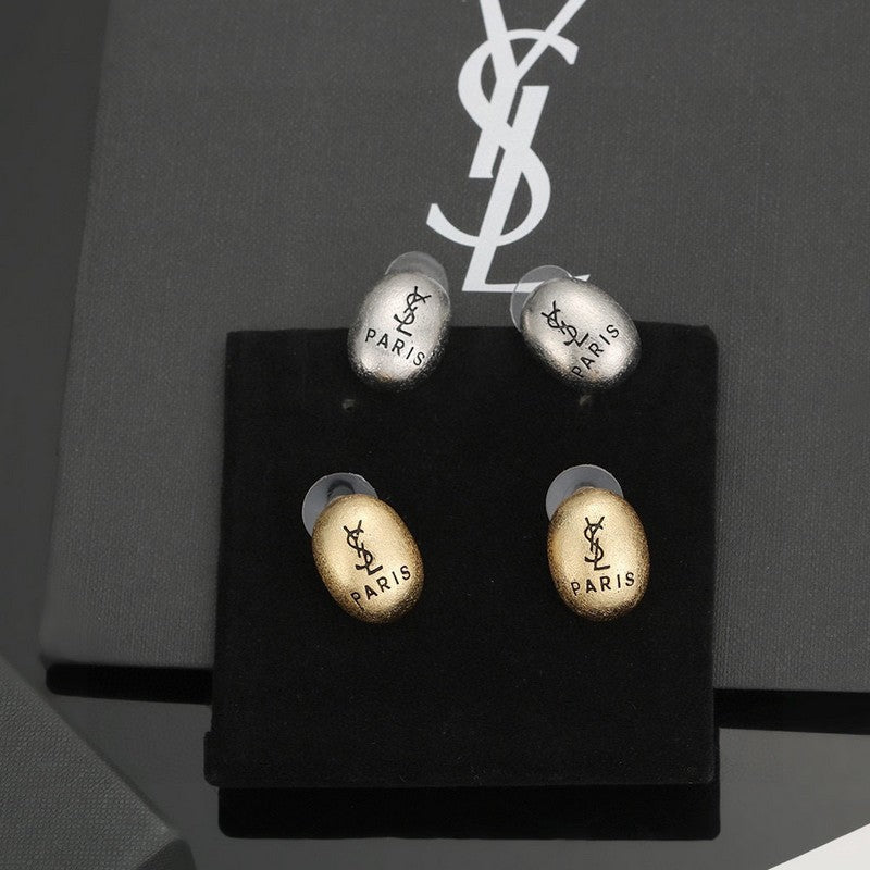 18K Saint Laurent YSL Gold Earrings