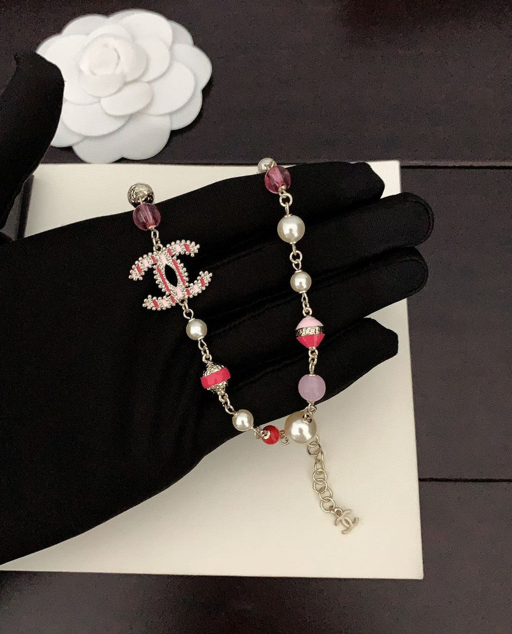18K Chanel Pink & White Pearls Necklace
