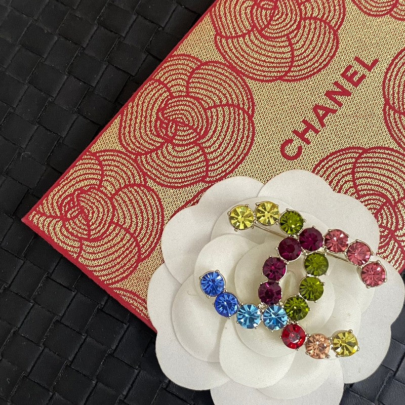 18K Chanel Color Crystal Brooch
