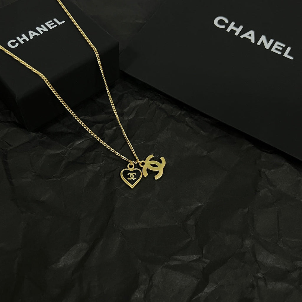 18K Chanel Black Heart Necklace