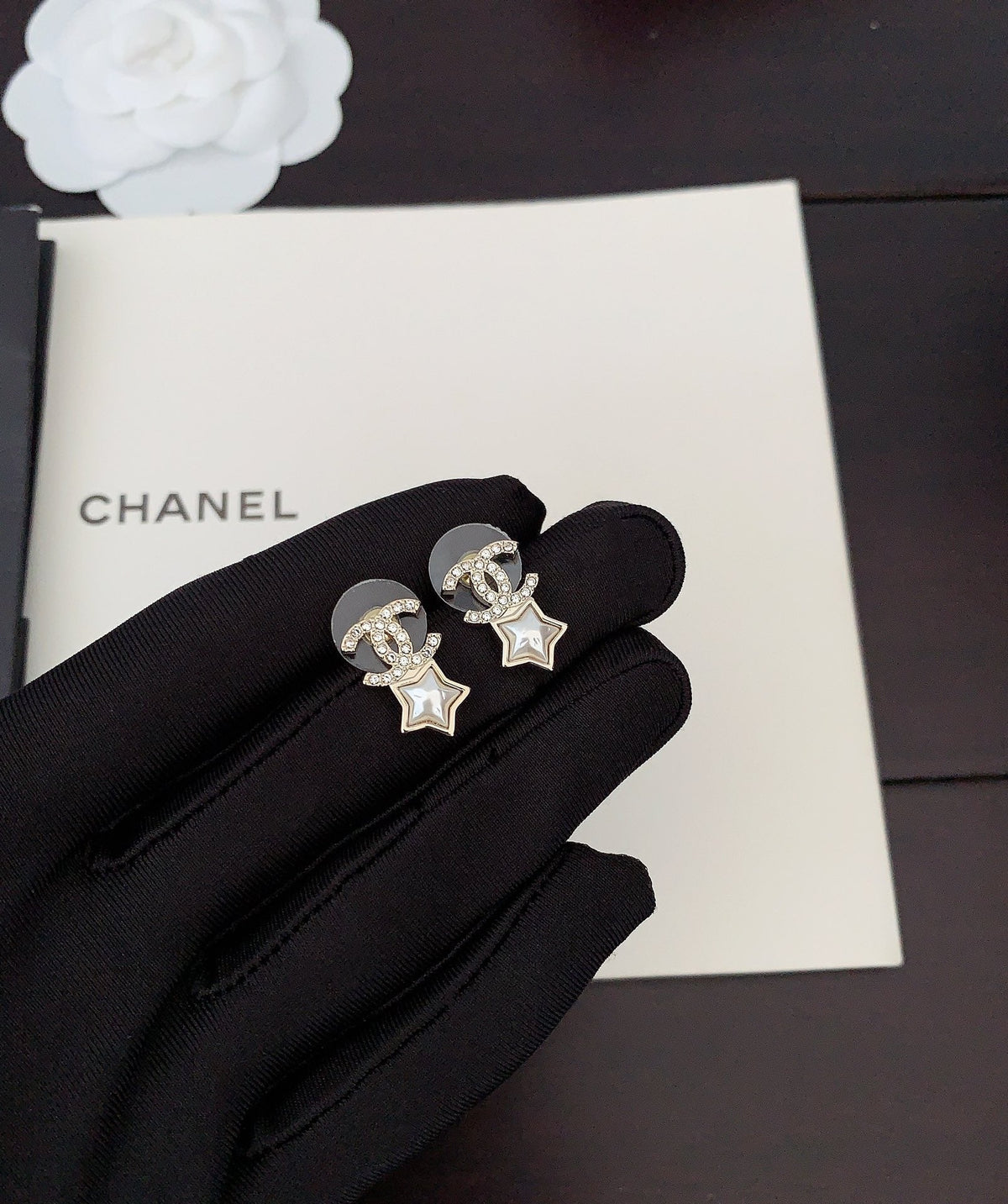 18K Chanel Star Crystals Earrings