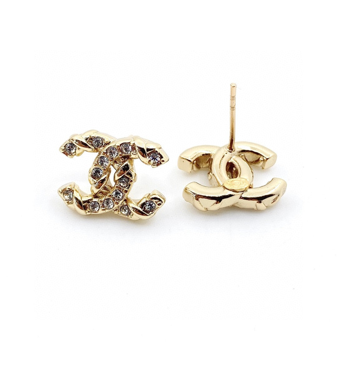 18K Chanel Full Crystals Earrings