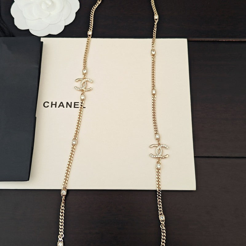 18K Chanel Crystal Long Necklace
