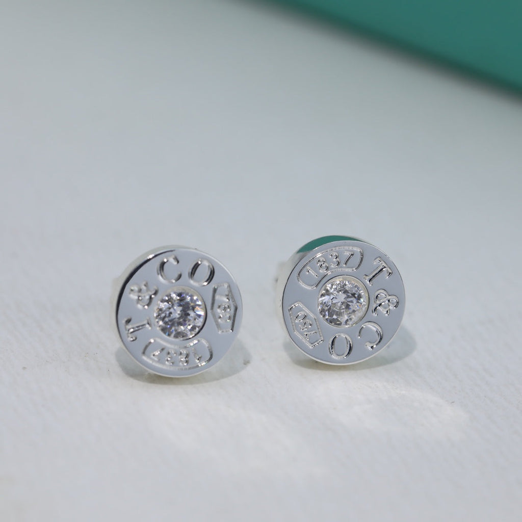 18K Tiffany & Co. 1837 Diamond Earrings