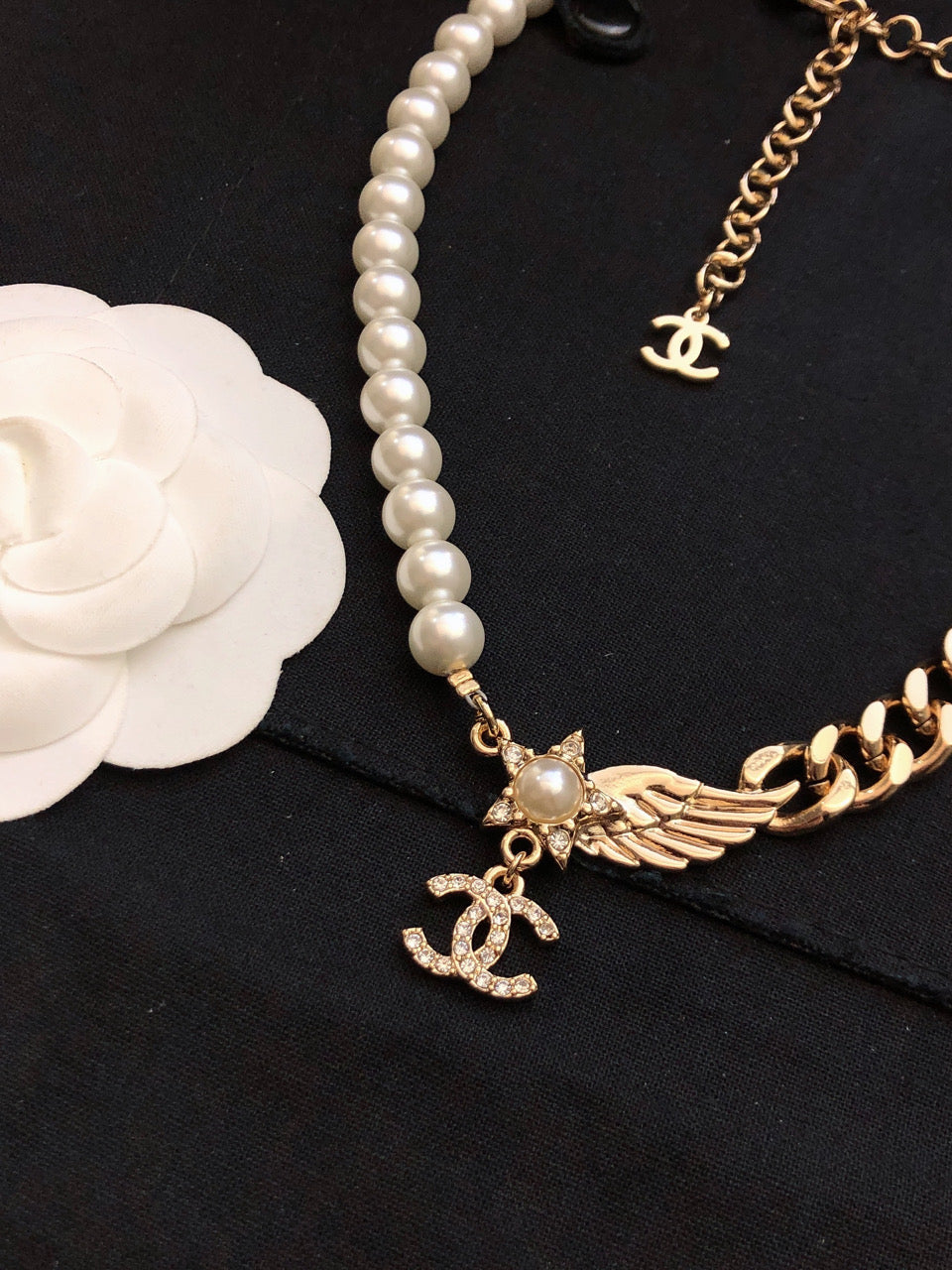 18K Chanel Wing Chain Necklace