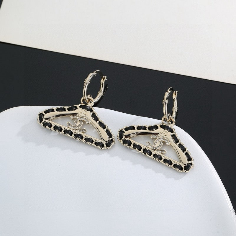 18K Chanel Coat Hanger Earrings