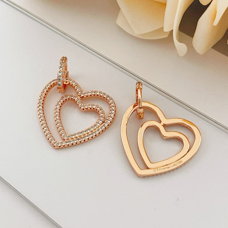 18K Tiffany & Co. Heart Diamond Earrings