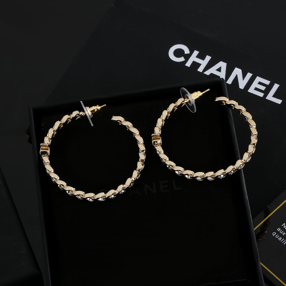 18K Chanel Crystal Earrings