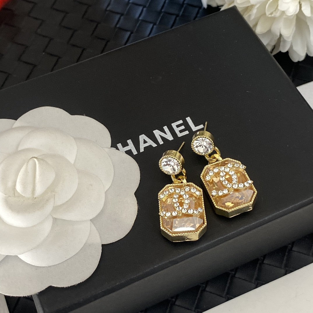 18K Chanel Crystals Earrings