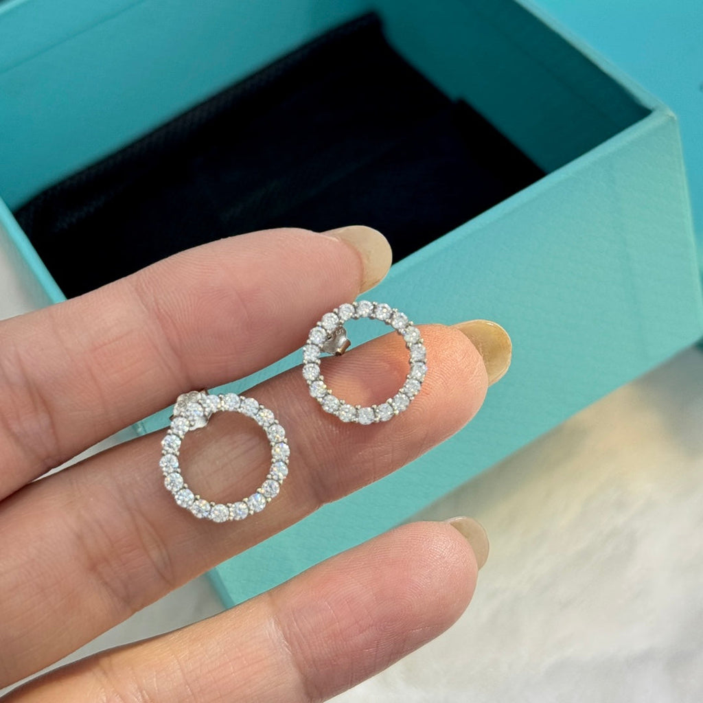 18K Tiffany & Co. Circle Diamonds Earrings