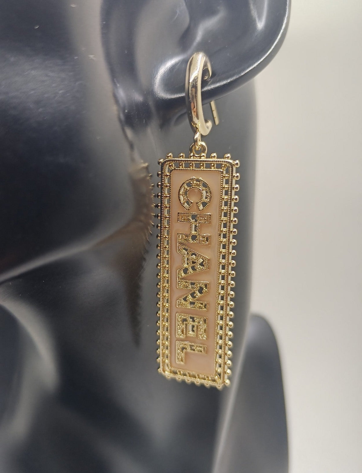 18K Chanel Typo Drop Earrings