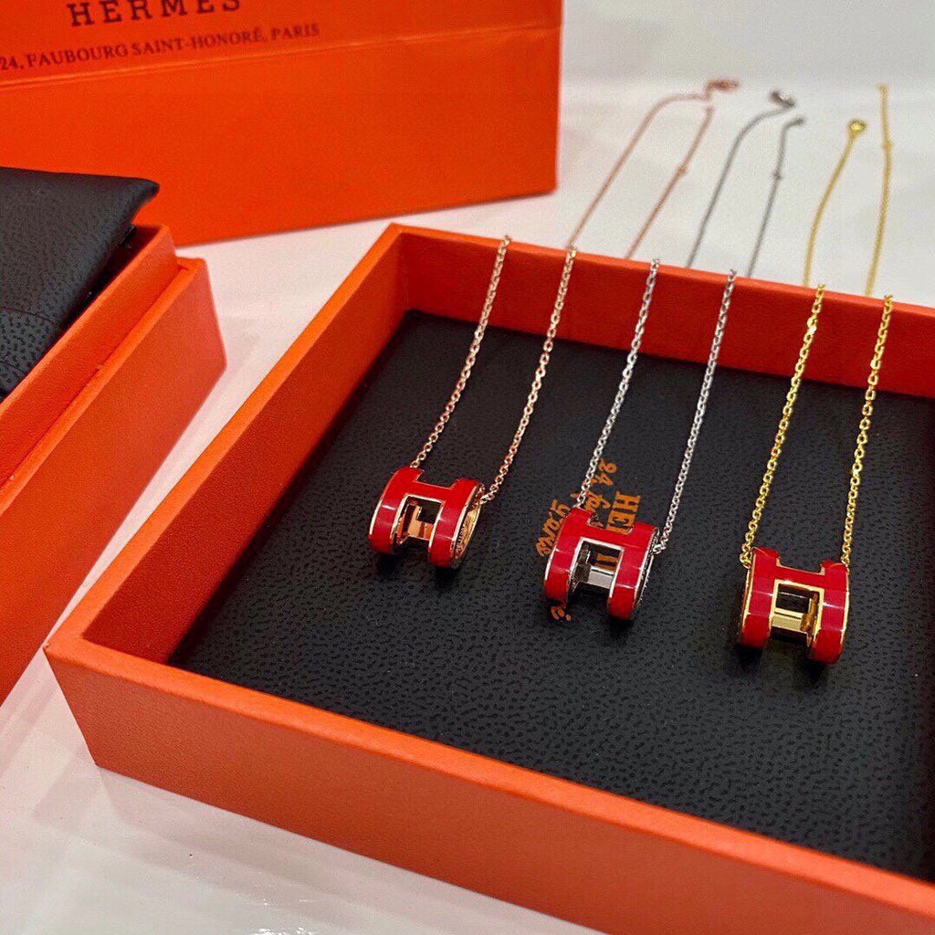 18K Mini Pop Hermès Red Necklace