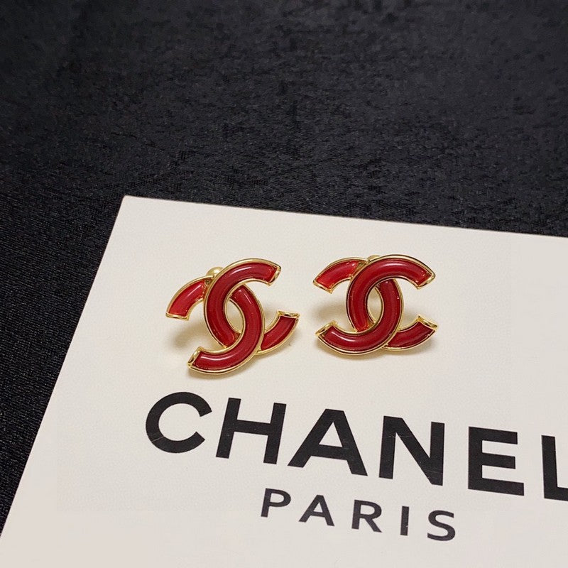18K Chanel Red Earrings