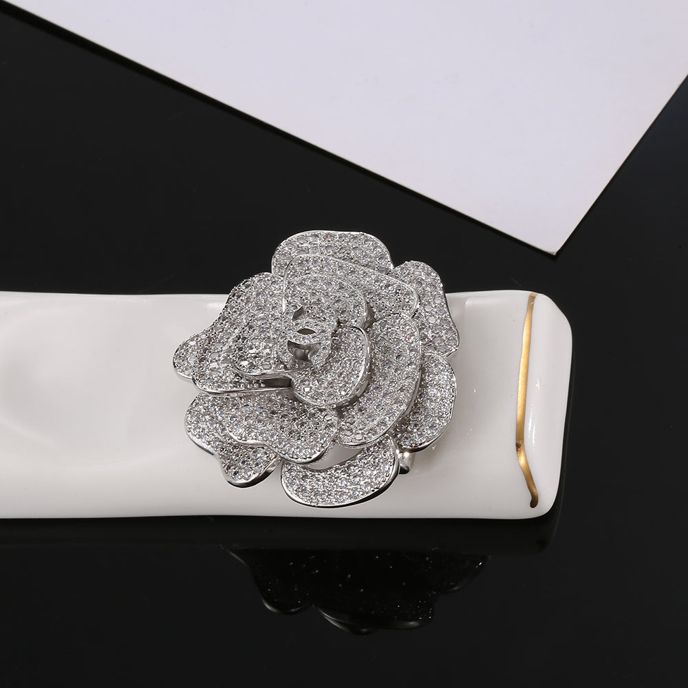 18K Chanel Camellia Diamonds Brooch