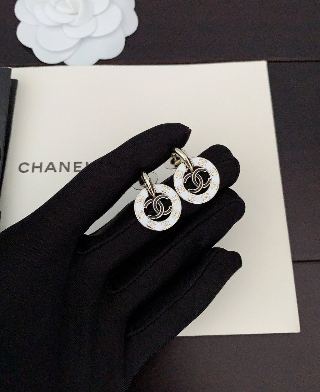 18K Chanel Circle Earrings