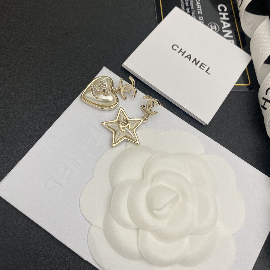 18K Chanel Heart & Star Earrings