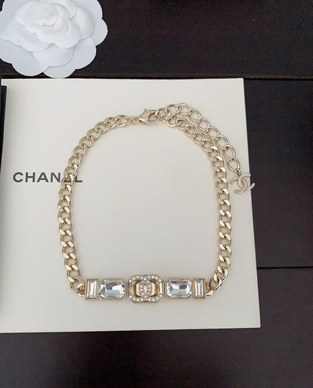 18K Chanel Pearls Crystals Vintage Necklace