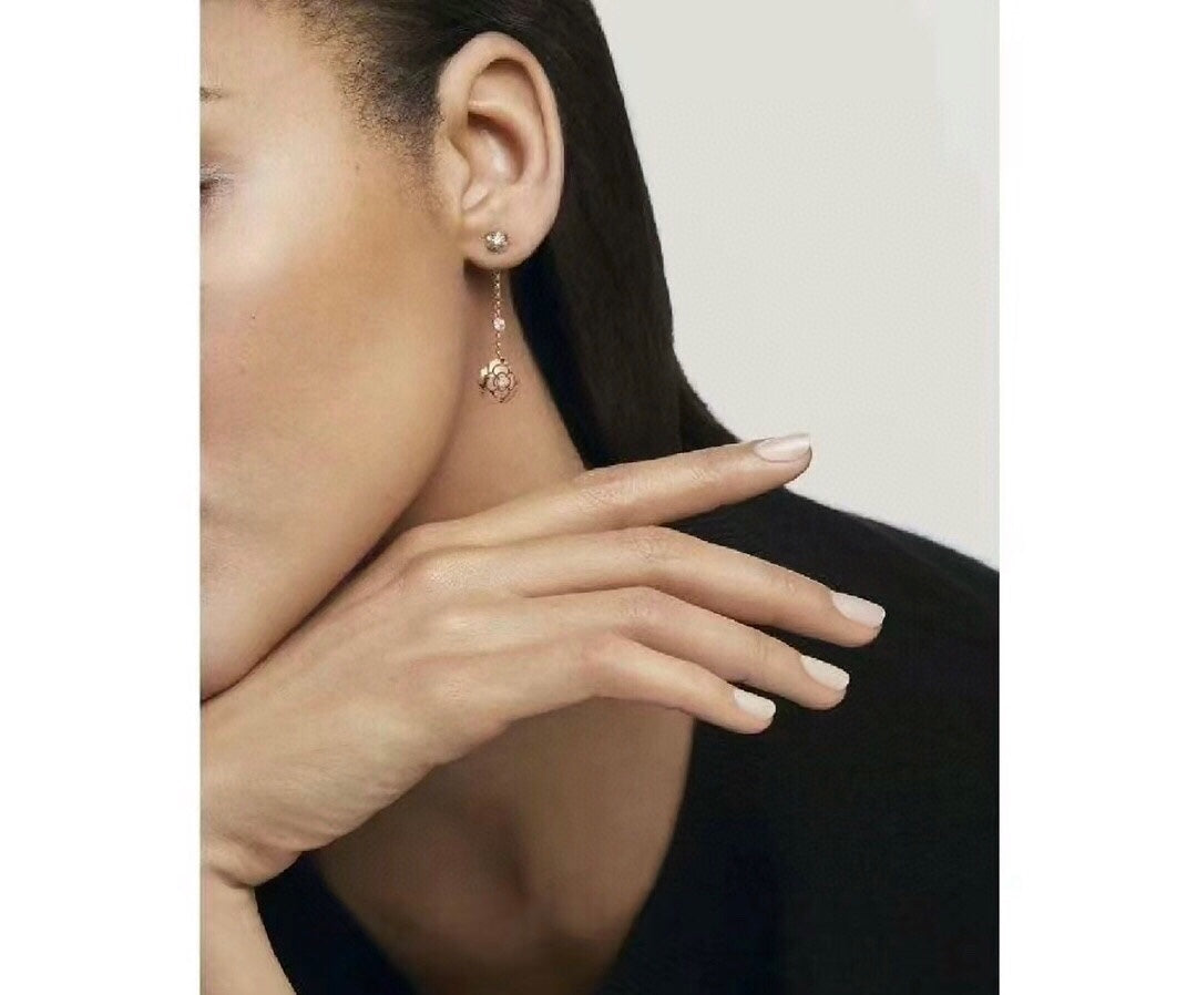 18K Chanel Camellia Earrings