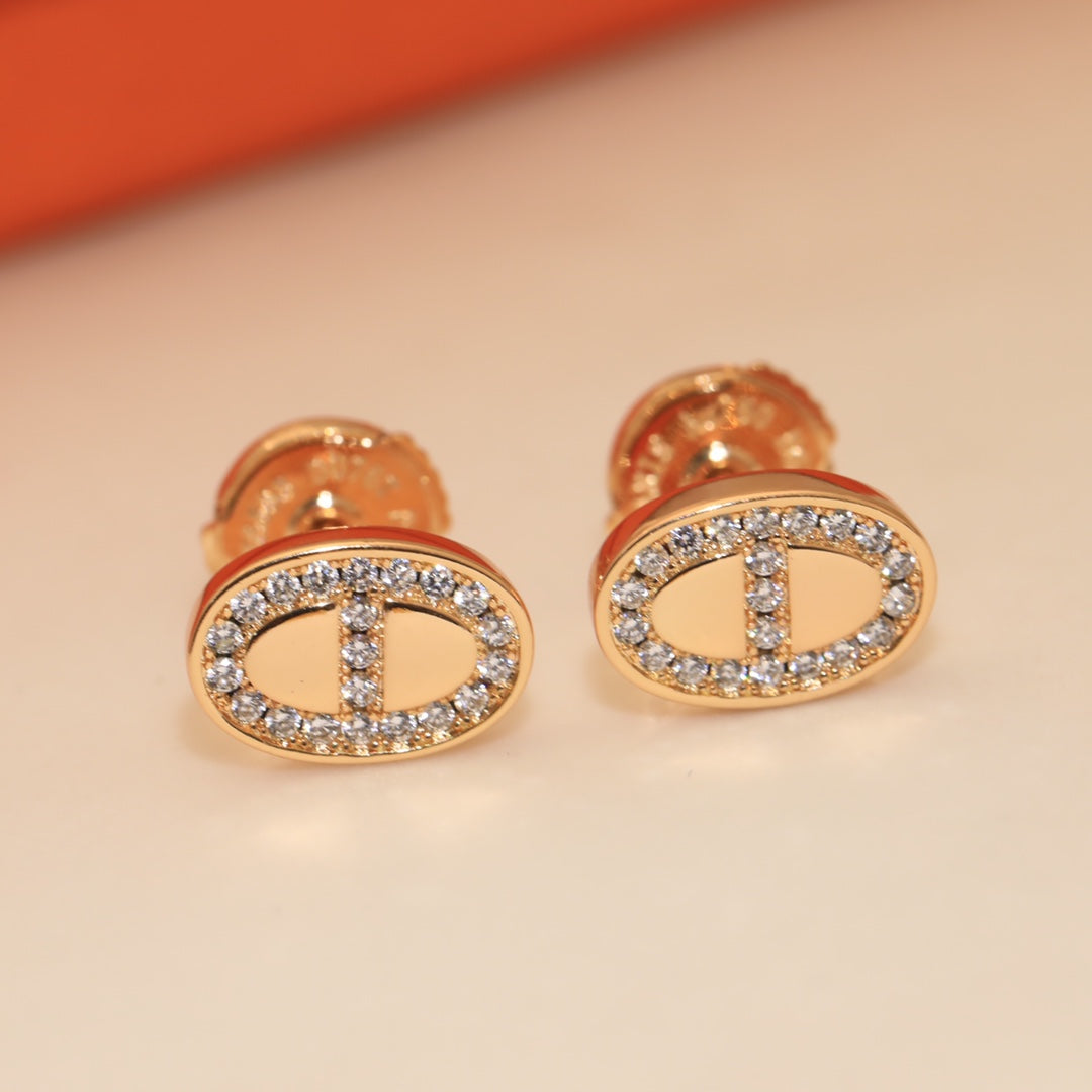 18K Mini Farandole Diamond Hermès Earrings
