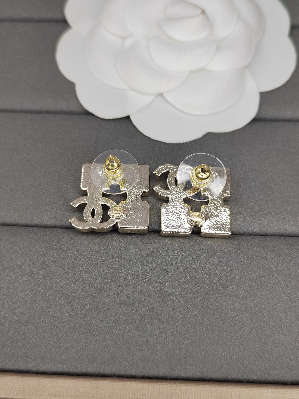 18K Chanel Black Crystals Earrings