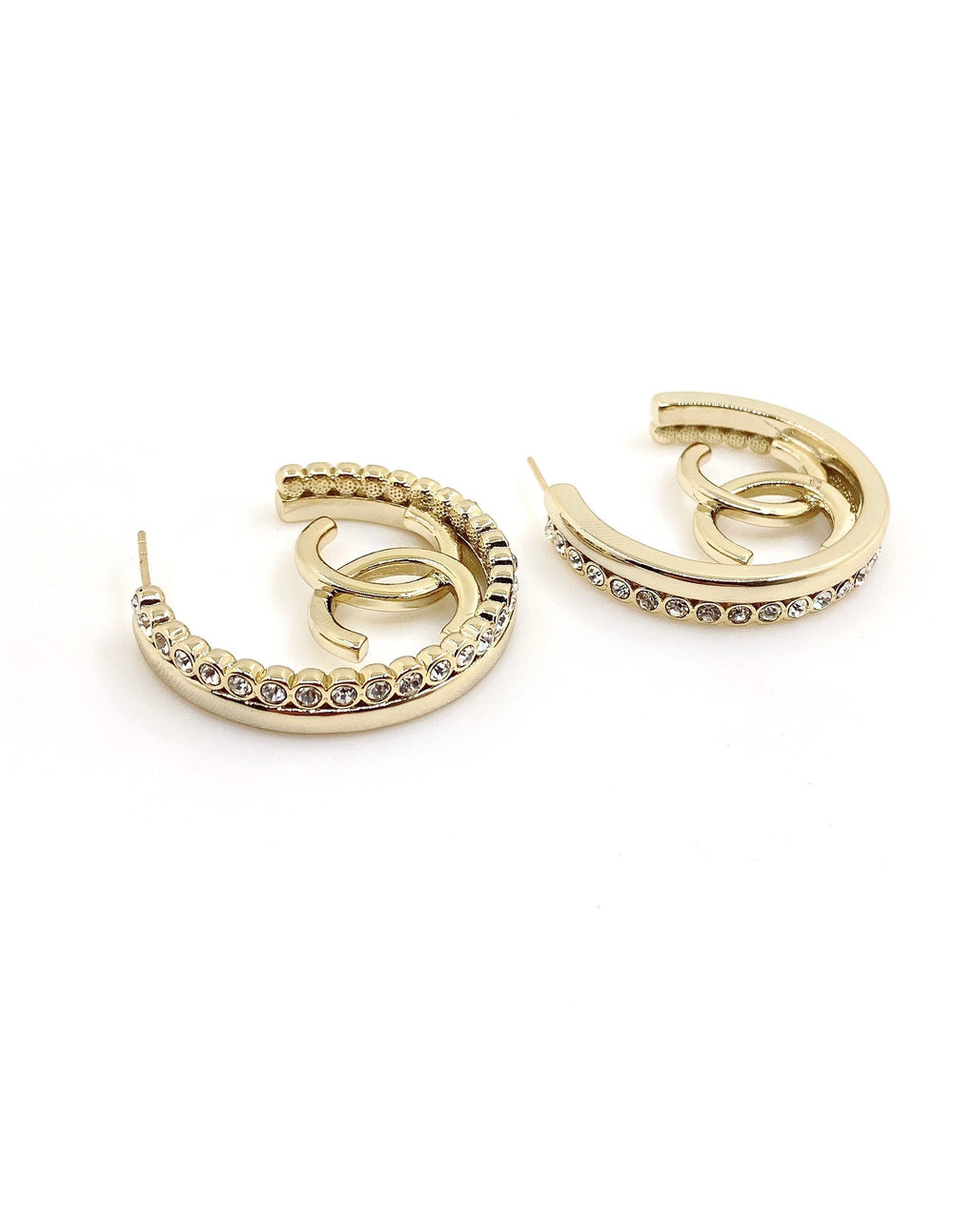 18K Chanel Circle Crystals Earrings