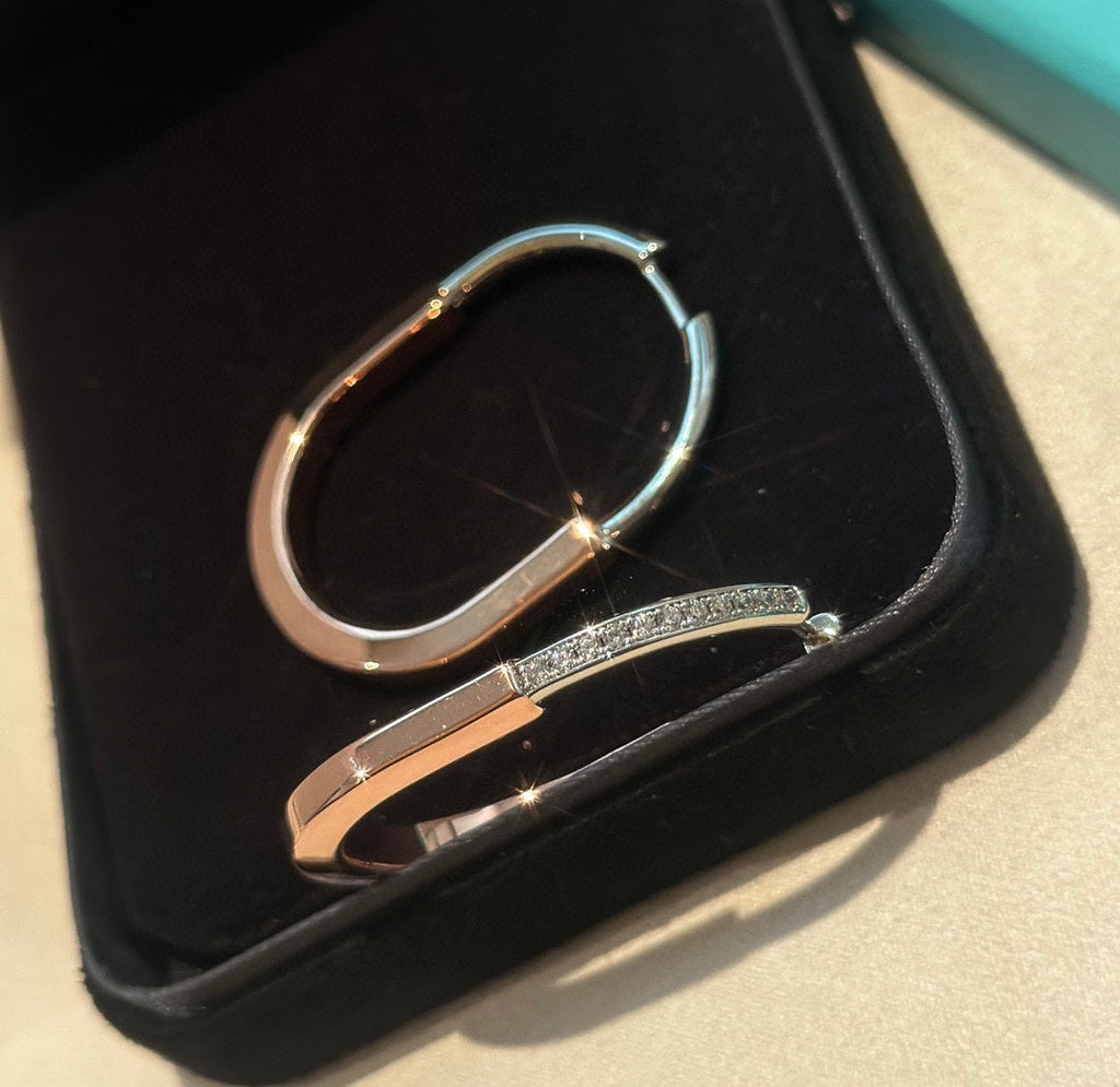 18K Tiffany & Co. Lock Diamond Earrings
