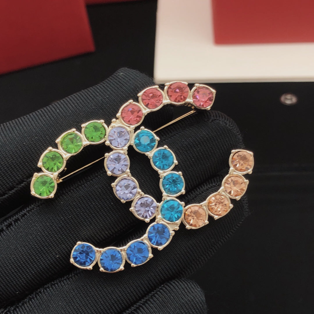 18K Chanel Color Crystals Brooch