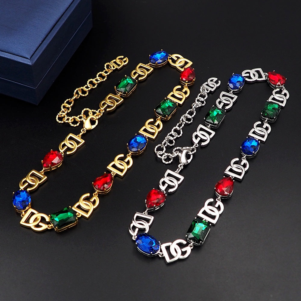 18K Dolce & Gabbana DG Crystals Choker Necklace