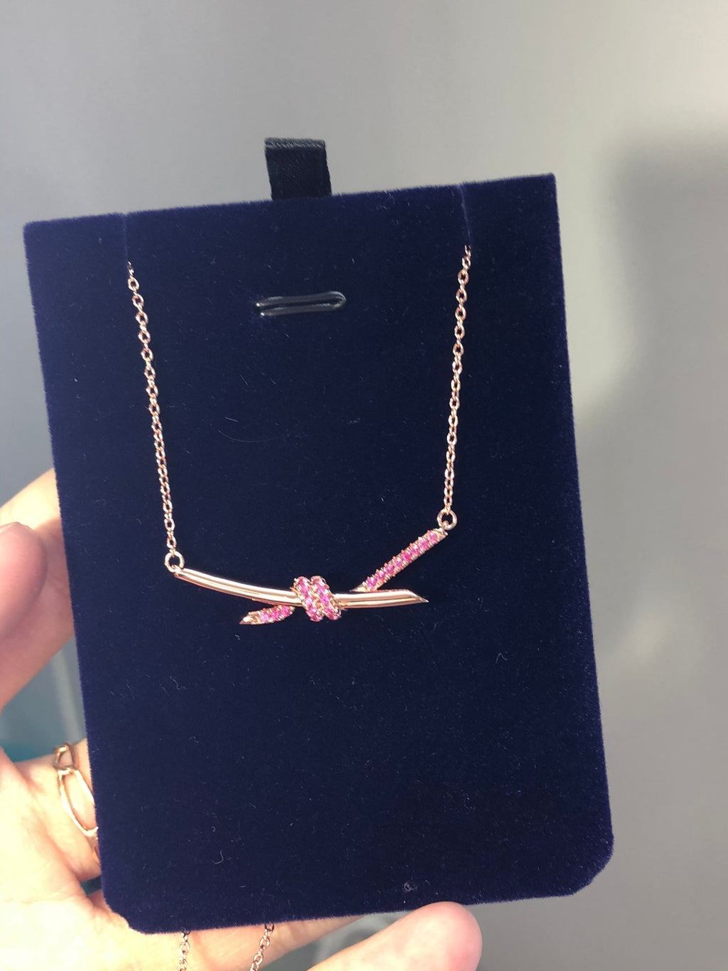 18K Tiffany & Co. Knot Pendant Diamond Necklace