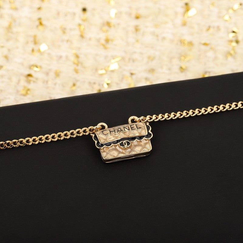 18K Chanel Bag Pendant Necklace