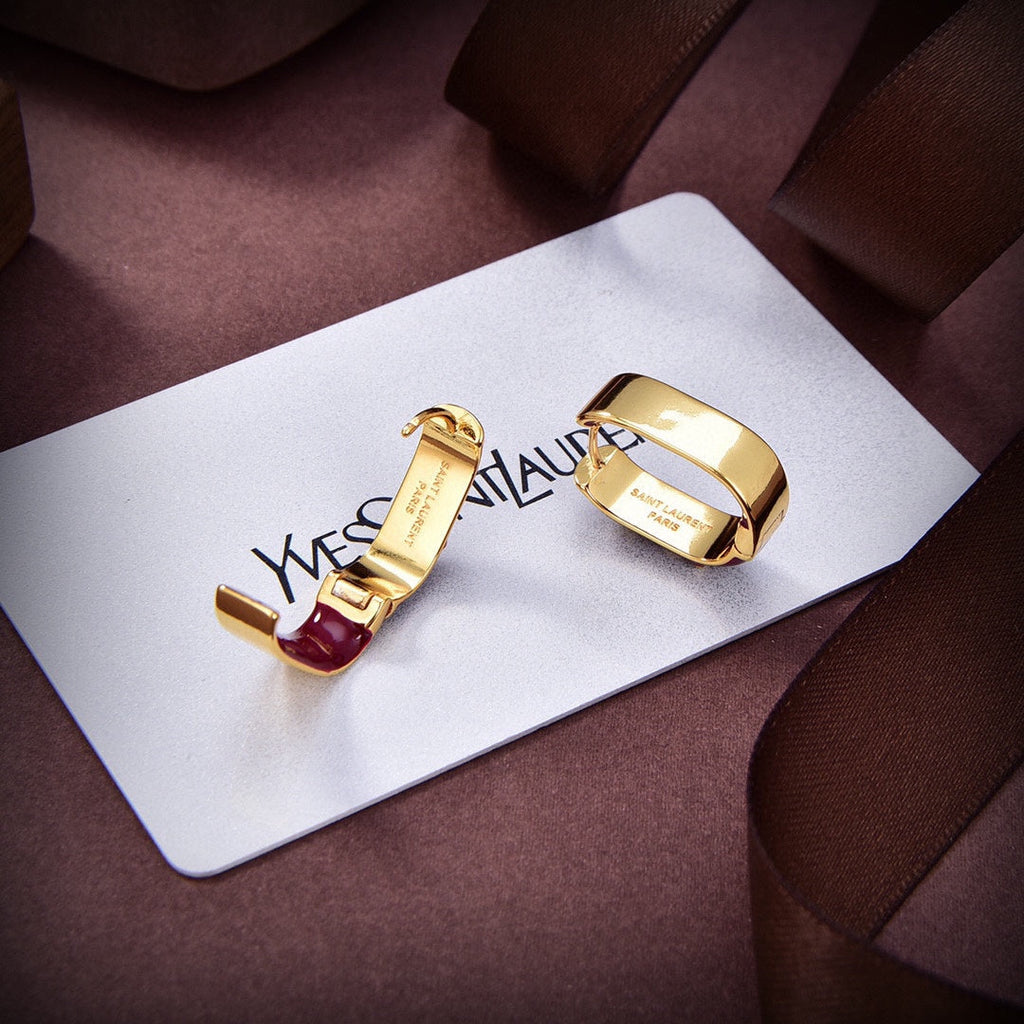 18K Saint Laurent Red Earrings