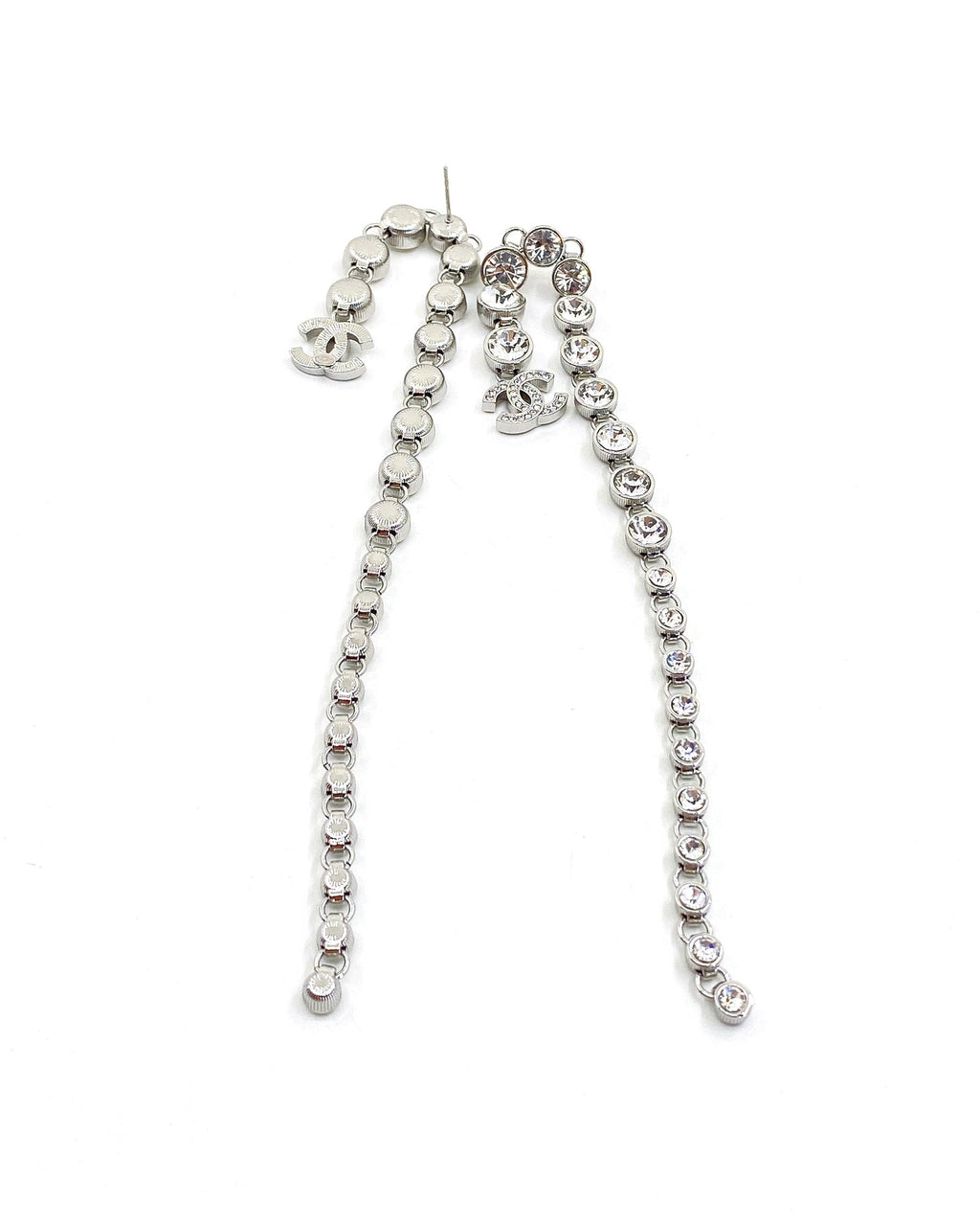 18K Chanel Long Crystal Earrings