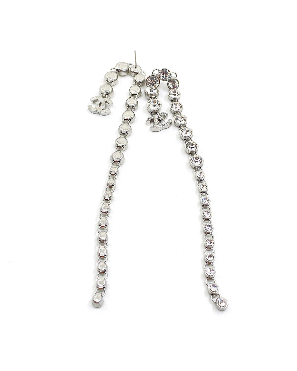 18K Chanel Long Crystal Earrings