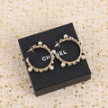18K Chanel Pearl Crystal Earrings