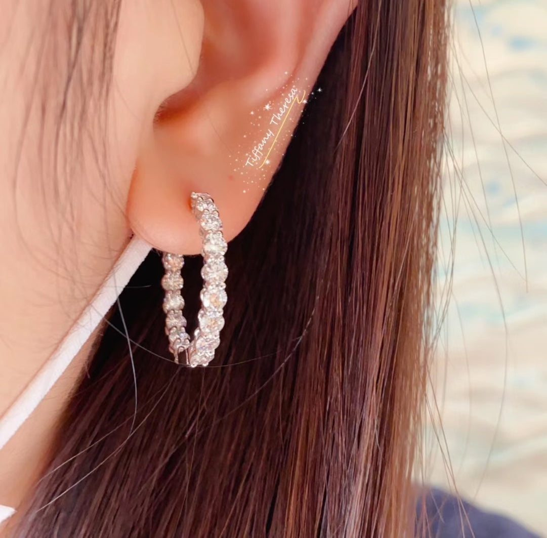 18K Tiffany & Co. Hoop Diamonds Earrings