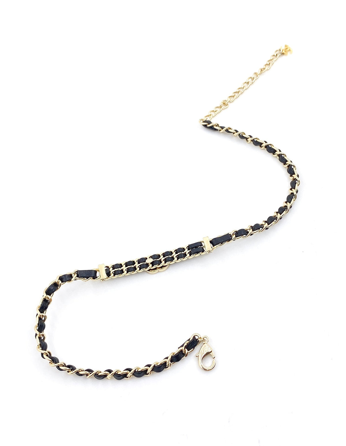 18K Chanel Leather Choker Necklace