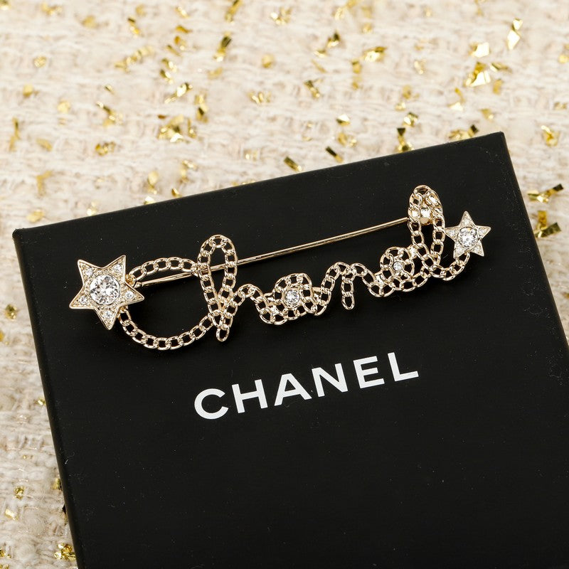18K Chanel Leather Gold Brooch