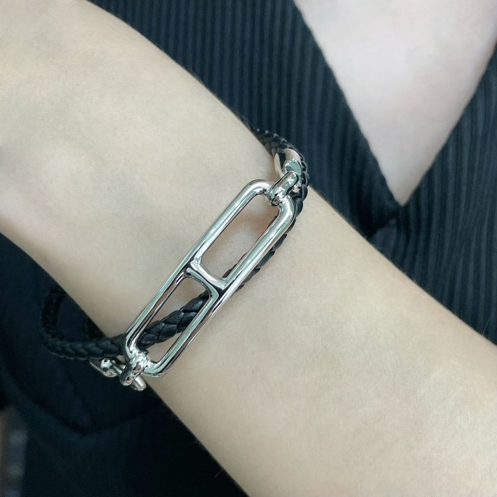 18K Roulis Double Tour Black Hermès Bracelet