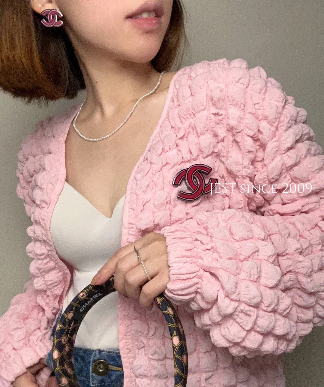 18K Chanel Pink Earrings