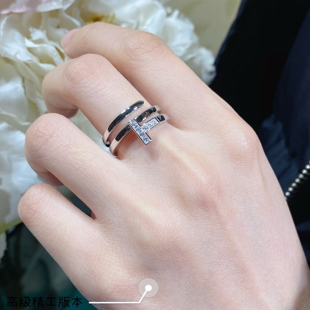 18K Tiffany & Co. Diamond Square Ring