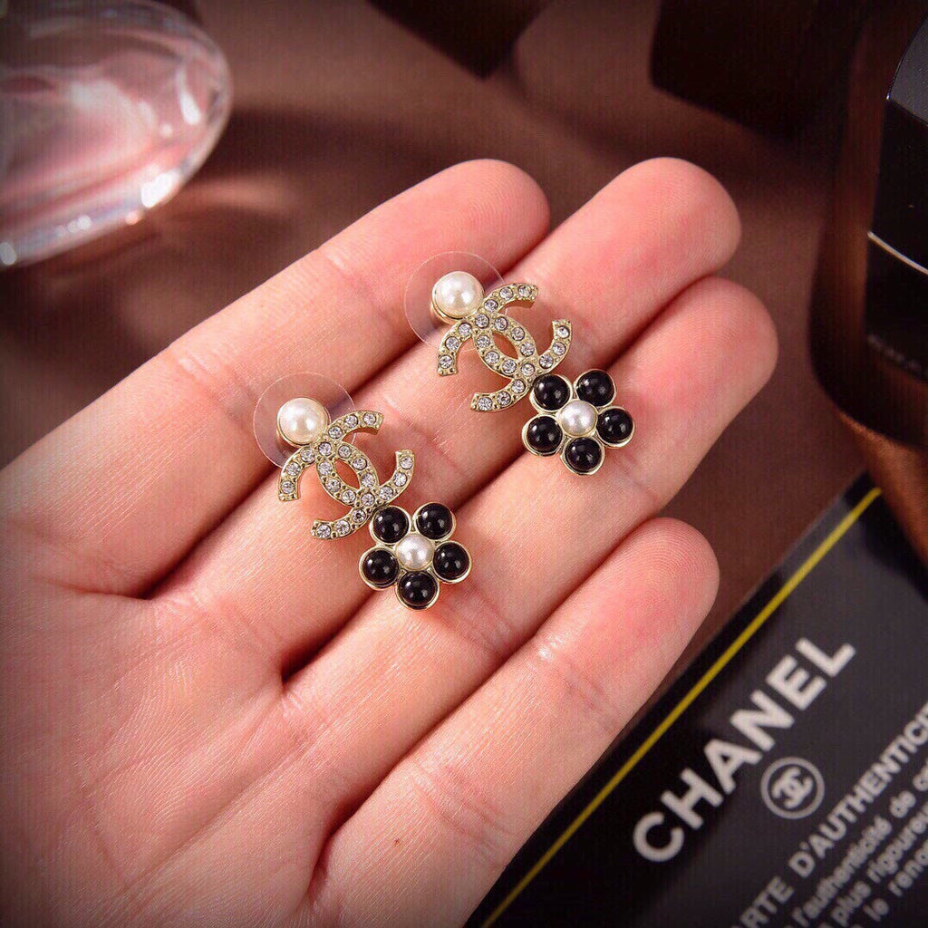 18K Chanel Butterfly Pendant Earrings