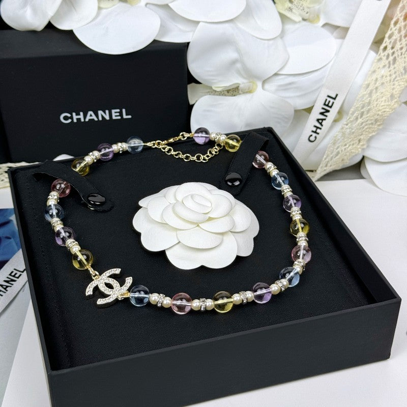 18K Chanel 26C Color Crystal Necklace