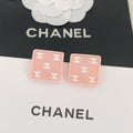 18K Chanel Pink Resin Earrings