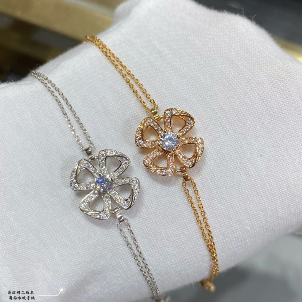 18K BVLGARI Fiorever Central Diamond Bracelet