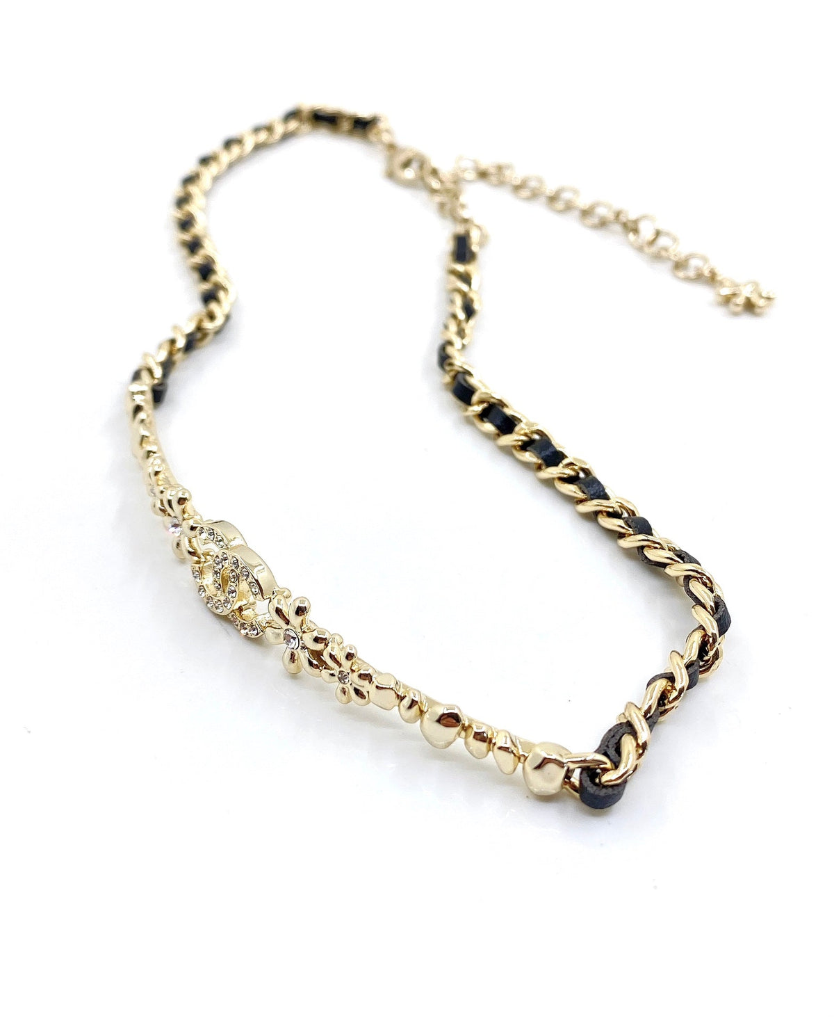 18K Chanel Leather Choker Necklace
