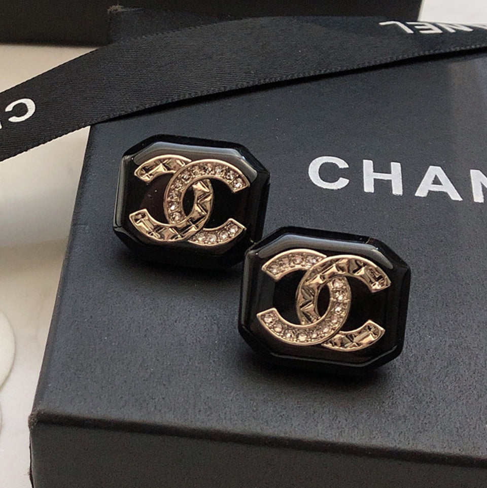 18K Chanel Resin Earrings