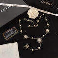 18K Chanel Flowers Pearl Long Necklace